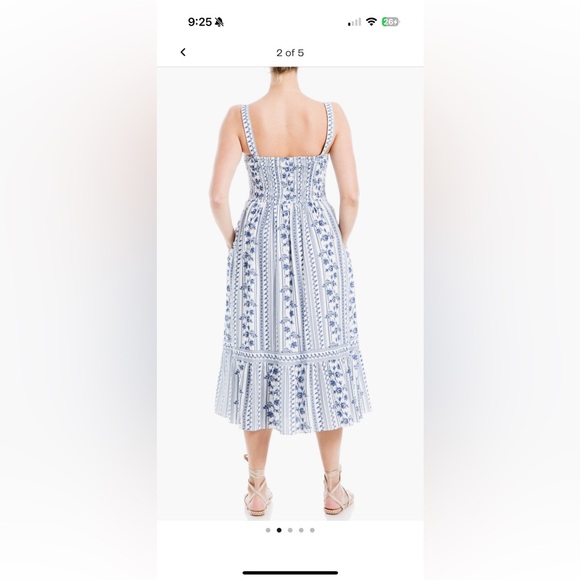 Max Studio White and Blue Floral Dress - Picture 5 of 7